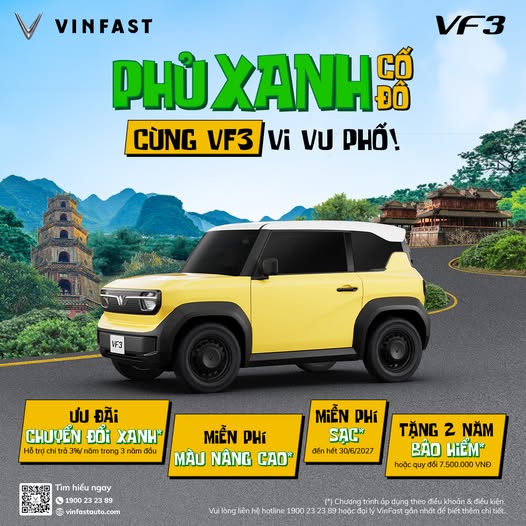 🌿 PHỦ XANH CỐ ĐÔ – CÙNG VINFAST VF 3 VI VU PHỐ HUẾ!