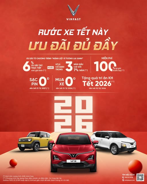 RƯỚC XE TẾT NÀY – ƯU ĐÃI ĐỦ ĐẦY CÙNG VINFAST