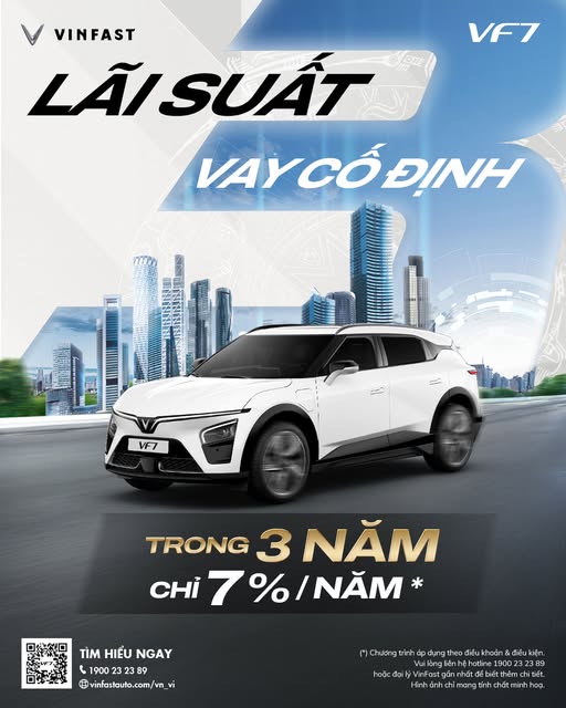SỞ HỮU VINFAST VF 7 DỄ DÀNG – LÃI SUẤT CỐ ĐỊNH CHỈ TỪ 7%*