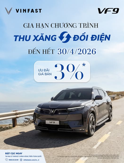 🚗⚡ GIA HẠN CHƯƠNG TRÌNH THU XĂNG – ĐỔI ĐIỆN ĐẾN 30/04/2026