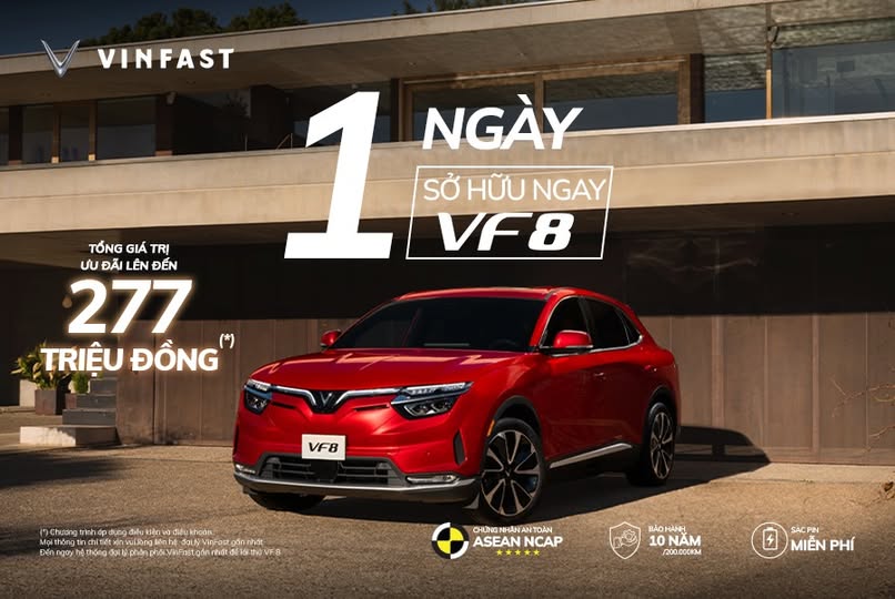 🚨 ĐẾM NGƯỢC 01 NGÀY DUY NHẤT – LÊN ĐỜI CÙNG VF 8 🚨