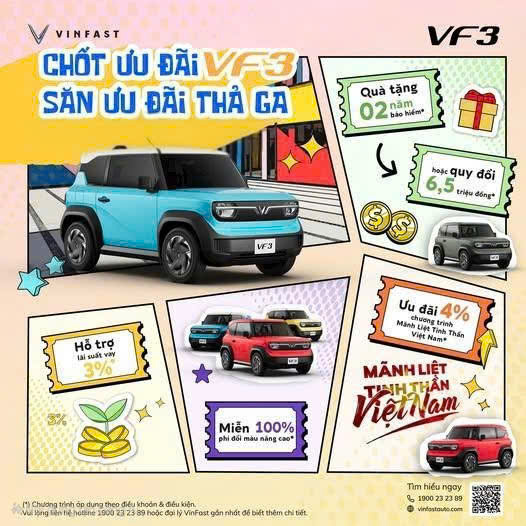 🚗 CHỐT DEAL VF 3 – ƯU ĐÃI SIÊU KHỦNG CUỐI NĂM!